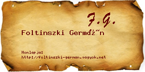 Foltinszki Germán névjegykártya